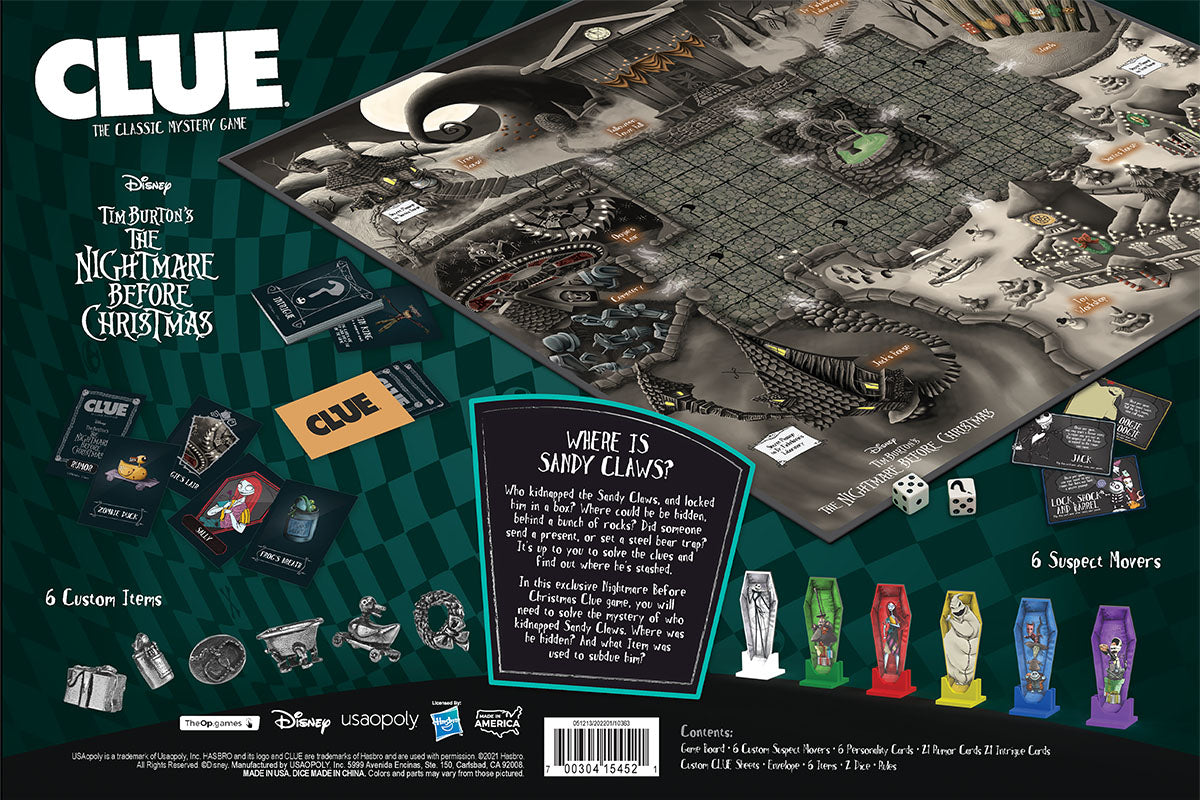 CLUE®: Disney Tim Burton's The Nightmare Before Christmas - Trò chơi board game giải đố - The Op Games