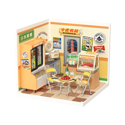 Rolife Night Out Food Stall DIY Miniature House DW022 - Mô hình nhà búp bê mini lắp ráp - Rolife