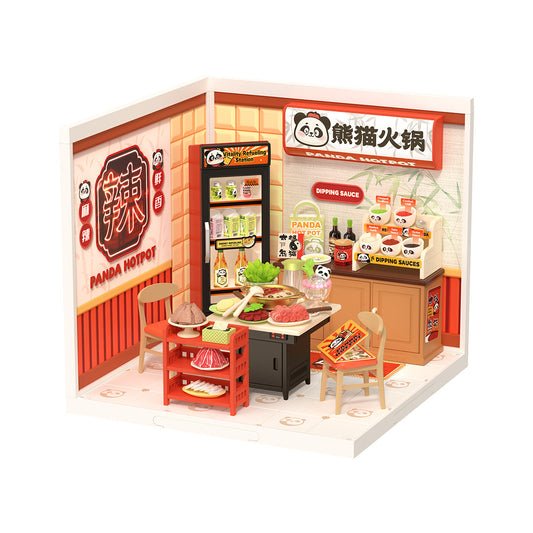 Rolife Panda Hot Pot DIY Miniature House DW020 - Mô hình lắp ráp Tiệm lẩu Gấu Trúc - Rolife