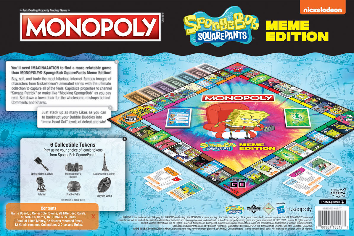 MONOPOLY®: SpongeBob SquarePants Meme Edition - Cờ Tỷ Phú Meme - The Op Games The Op Games