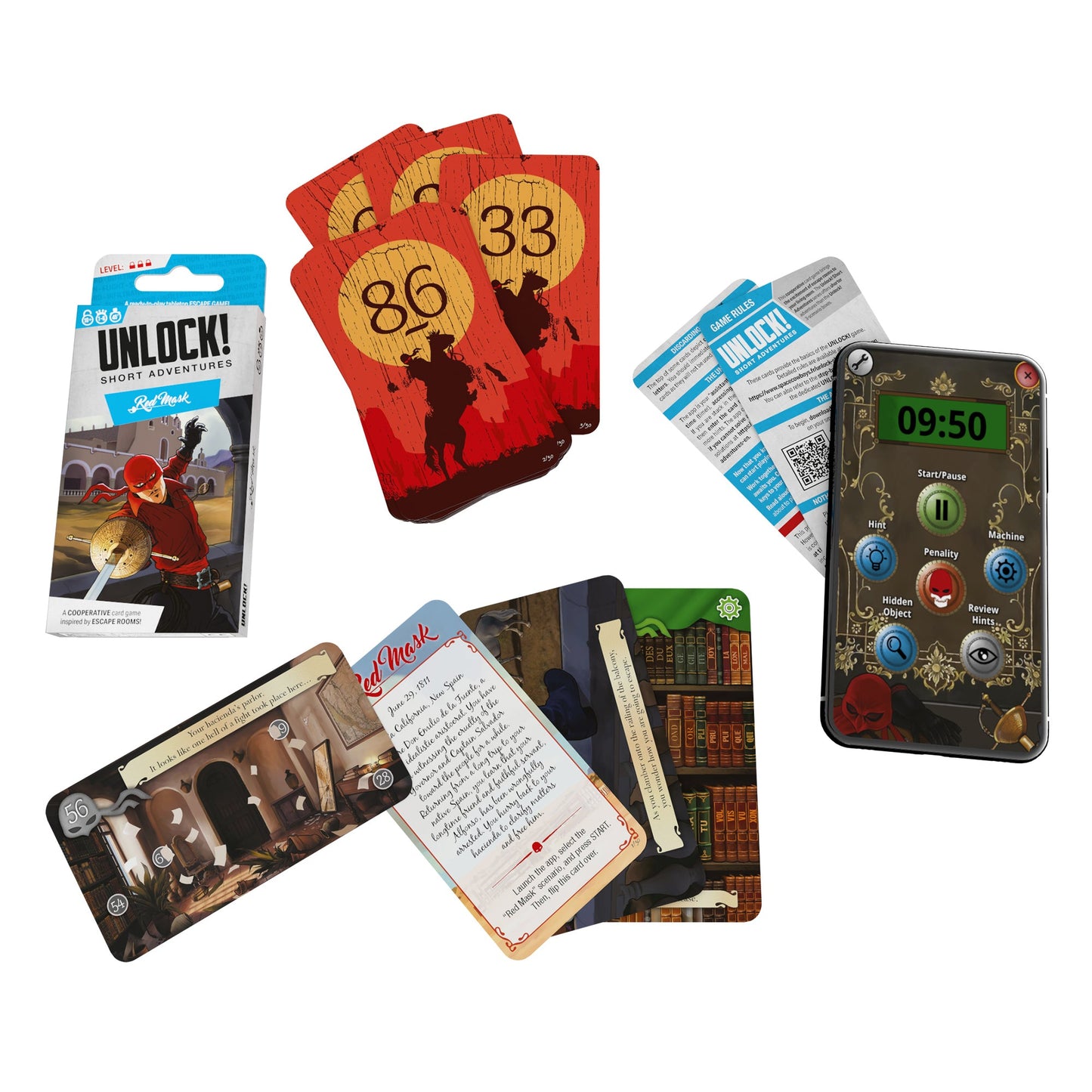 UNLOCK! Short Adventures 7: Red Mask - Trò Chơi Escape Room Thẻ Bài - Space Cowboys