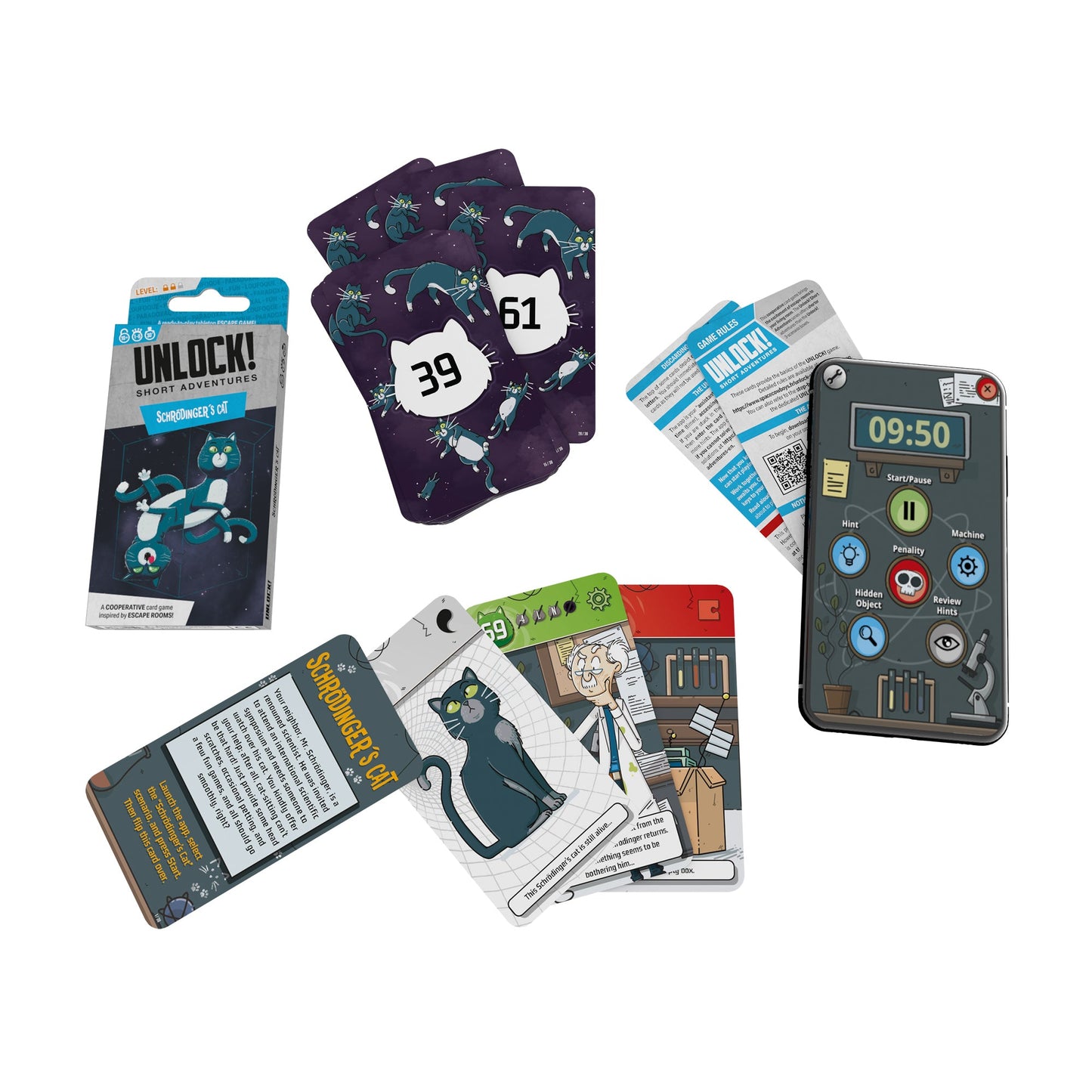UNLOCK! Short Adventures 8: Schrödinger's Cat - Trò Chơi Thẻ Bài Escape Room - Space Cowboys