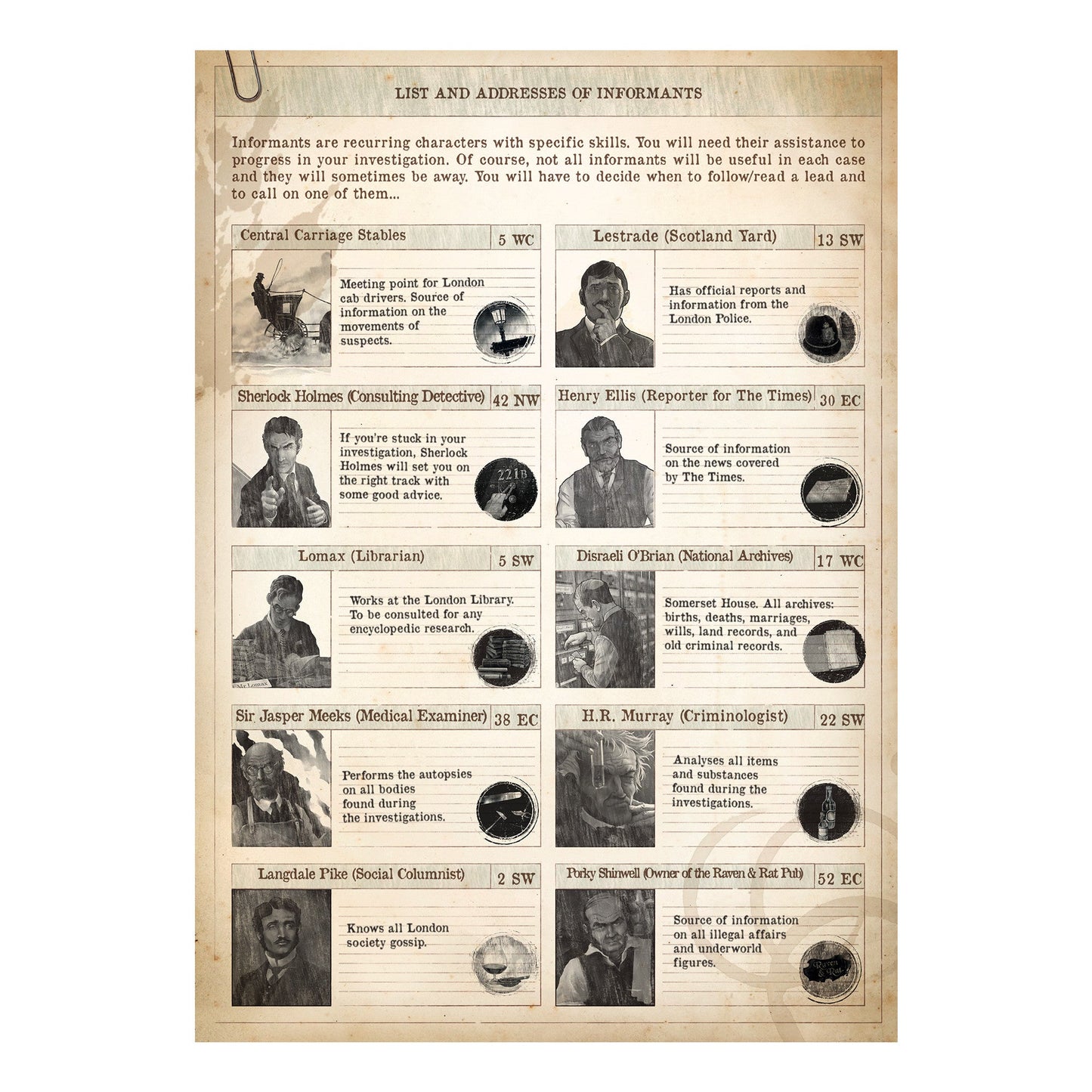 Sherlock Holmes Consulting Detective - Baker Street Irregulars Game - Board Game Trinh Thám Nhập Vai - Space Cowboys