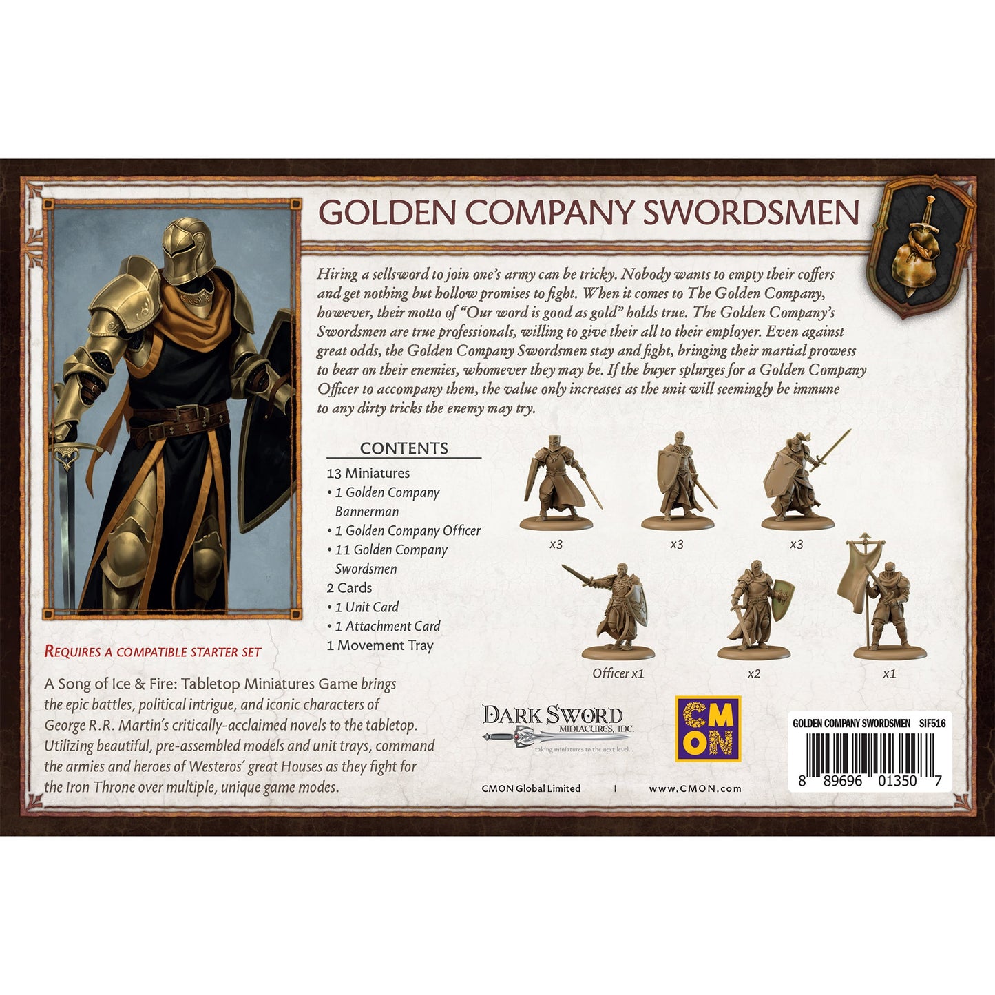 A Song of Ice & Fire: Golden Company Swordsmen Unit Box - Bộ Mở Rộng Trò Chơi Sa Bàn - CMON