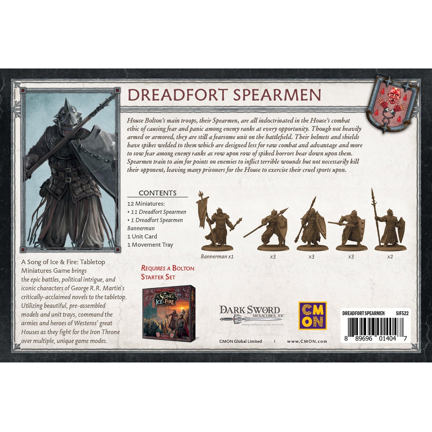 A Song of Ice & Fire Tabletop Miniatures Game - Dreadfort Spearmen - Board Game Chiến Thuật - CMON