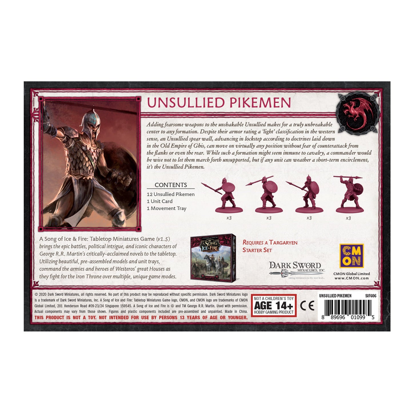 A Song of Ice & Fire Miniatures Game Unsullied Pikeman UNIT BOX - Mô Hình Game Chiến Thuật - CMON