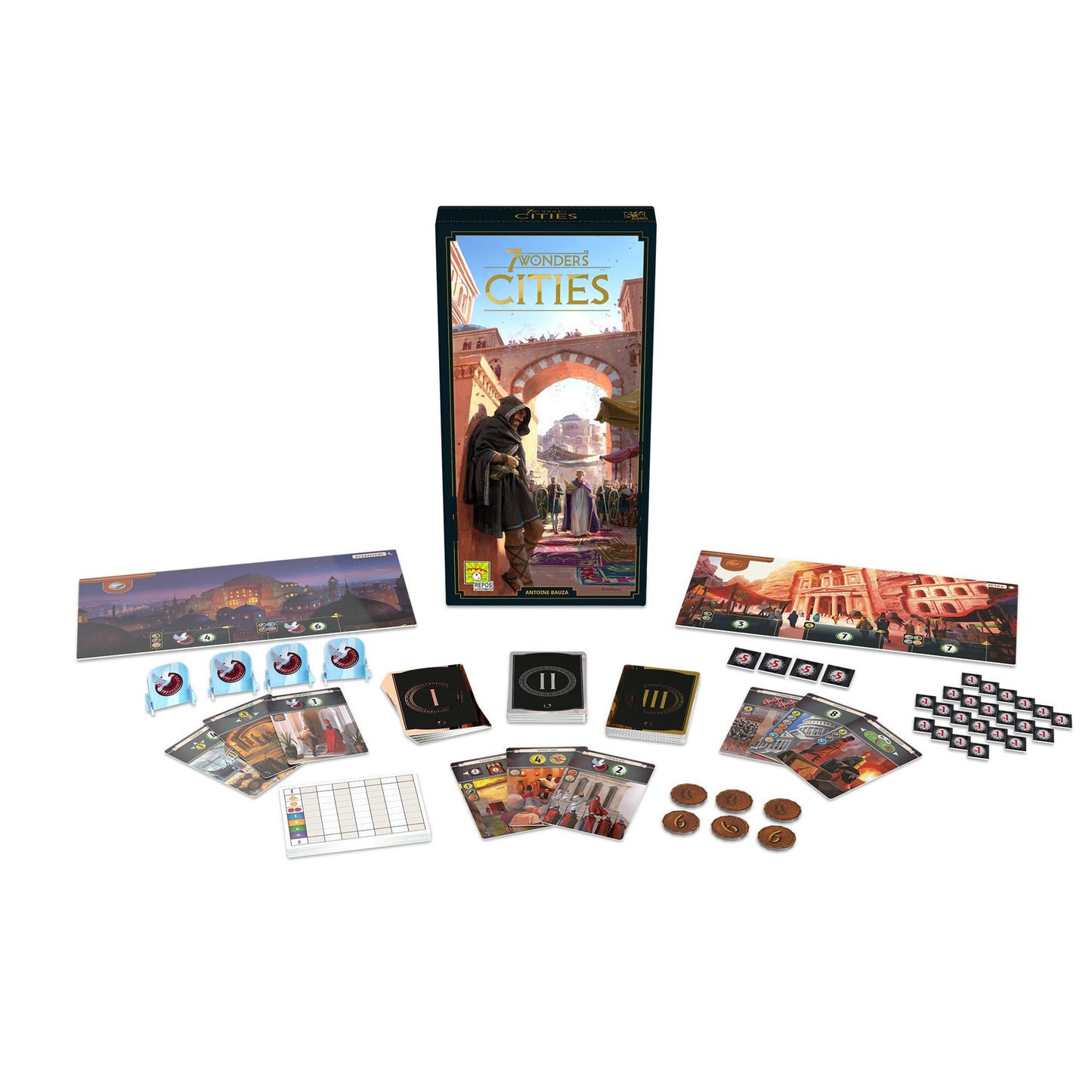 7 Wonders Cities Board Game Expansion - Bản mở rộng trò chơi chiến thuật - Repos Production