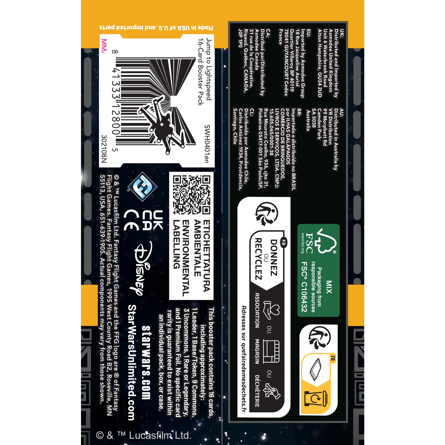 Star Wars: Unlimited – Jump to Lightspeed: Booster Display - Hộp Thẻ Bài TCG Chính Hãng - Fantasy Flight Games