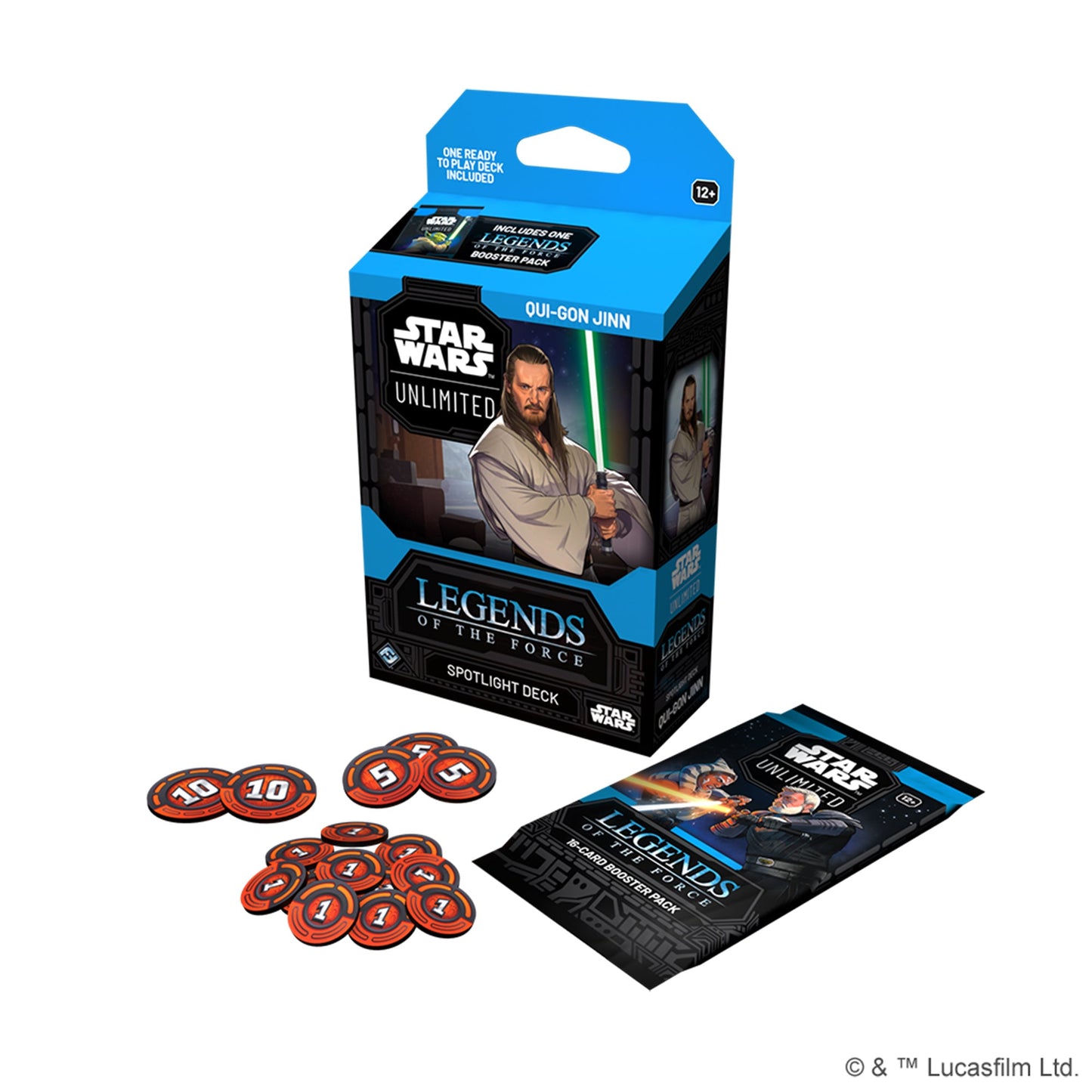 Star Wars: Unlimited - Legends of the Force: Spotlight Deck: Qui-Gon Jinn - Bộ bài thẻ bài TCG Fantasy Flight Games