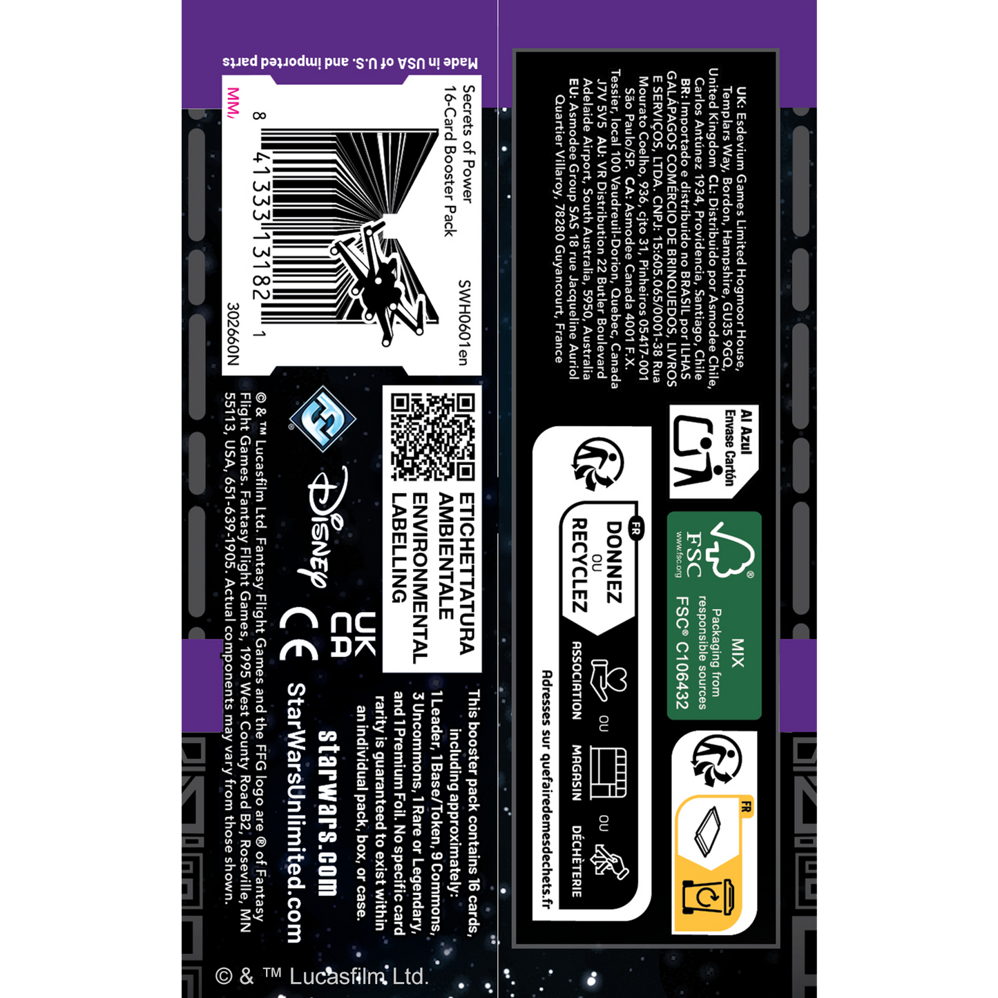 Star Wars: Unlimited - Secrets of Power: Booster Display - Thẻ Bài TCG Fantasy Flight Games