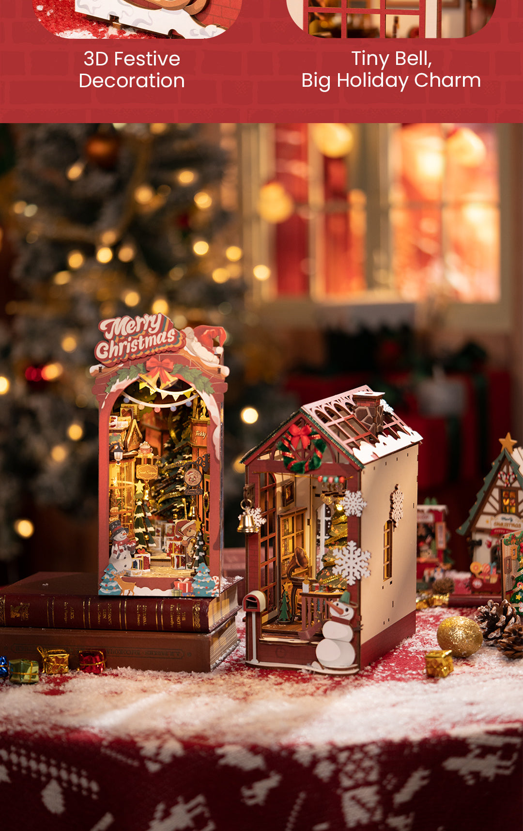 Rolife DIY Book Nook Insert - Christmas Indoor Scene TGC07 - Mô hình gỗ 3D lắp ráp - Rolife