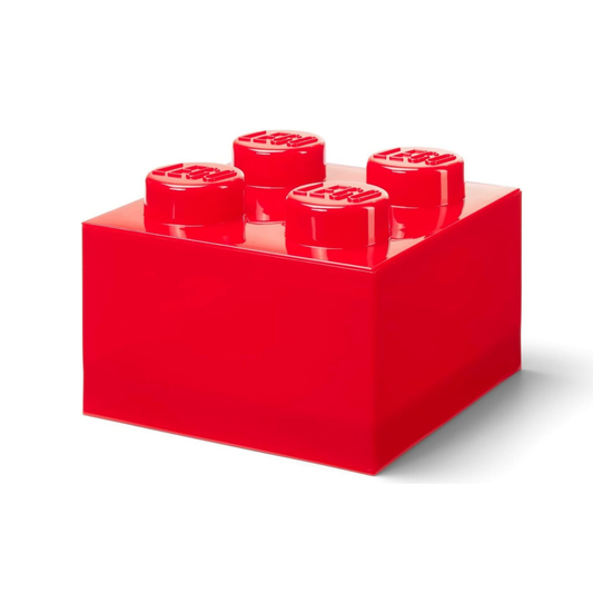 Lego Storage Brick 4 Top Lid - Translucent Red - Hộp Lưu Trữ LEGO 4 Nút Màu Đỏ Trong Suốt - Hình ảnh chi tiết 2