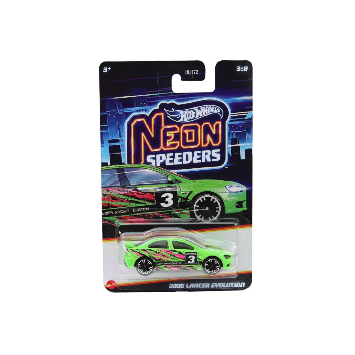 Hot Wheels Neon Speeders 2008 Lancer Evolution - Xe mô hình kim loại die-cast - Hot Wheels HLH72