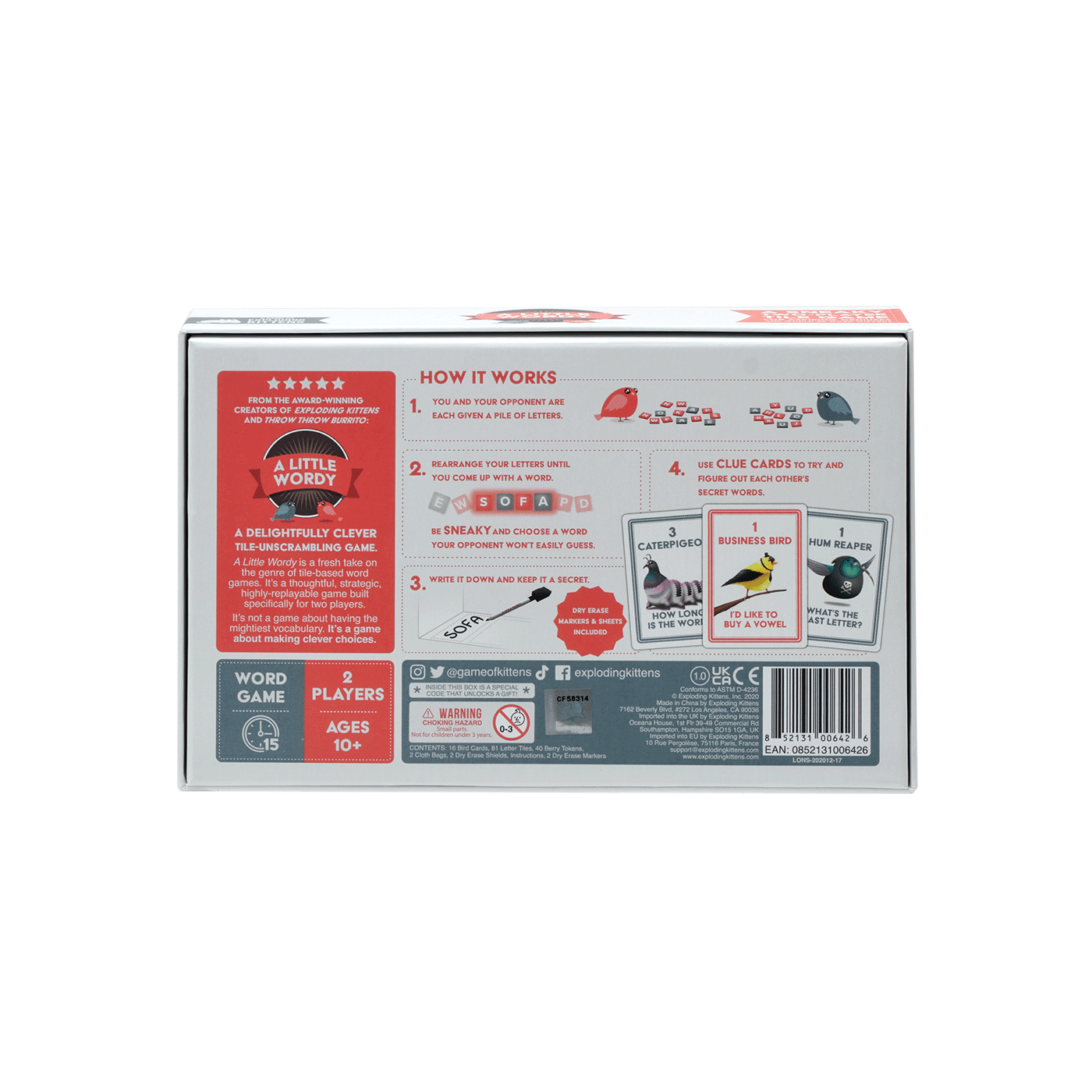 A Little Wordy - Board game giải đố đối kháng 2 người - Exploding Kittens