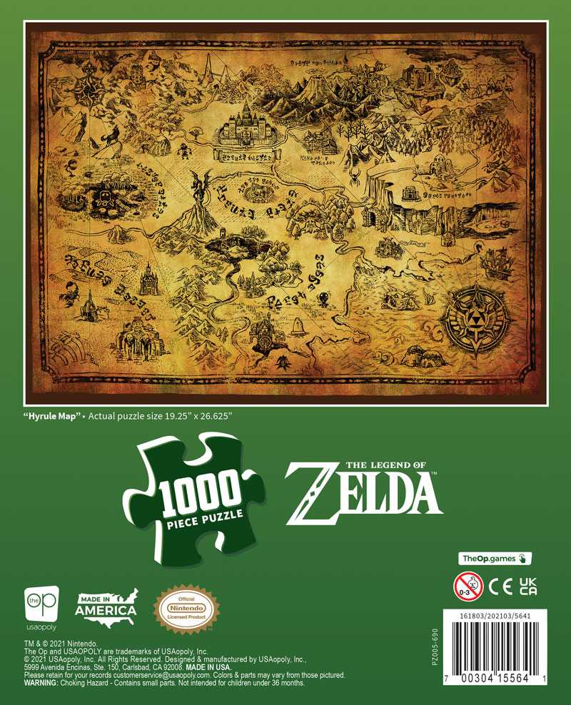 The Legend of Zelda™ "Hyrule Map" 1000 Piece Puzzle - Đồ chơi xếp hình 1000 mảnh - The Op Games