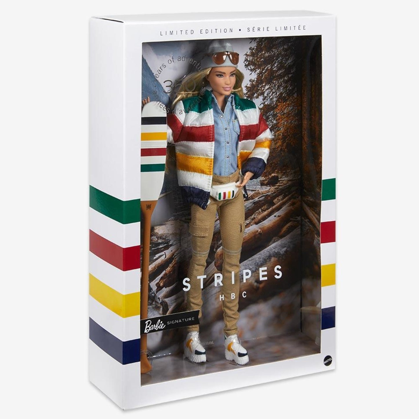 HBC Stripes Barbie Doll - Búp Bê Sưu Tầm Kỷ Niệm 350 Năm Hudson's Bay - Gold Label Barbie Signature - Búp bê sưu tầm