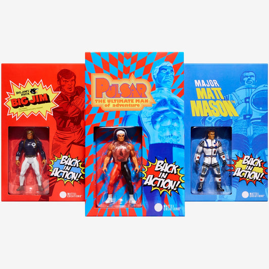Back in Action! Major Matt Mason Big Jim & Pulsar Figures - Bộ 3 Mô Hình Hành Động Retro Mattel Creations - Hình ảnh chi tiết 2