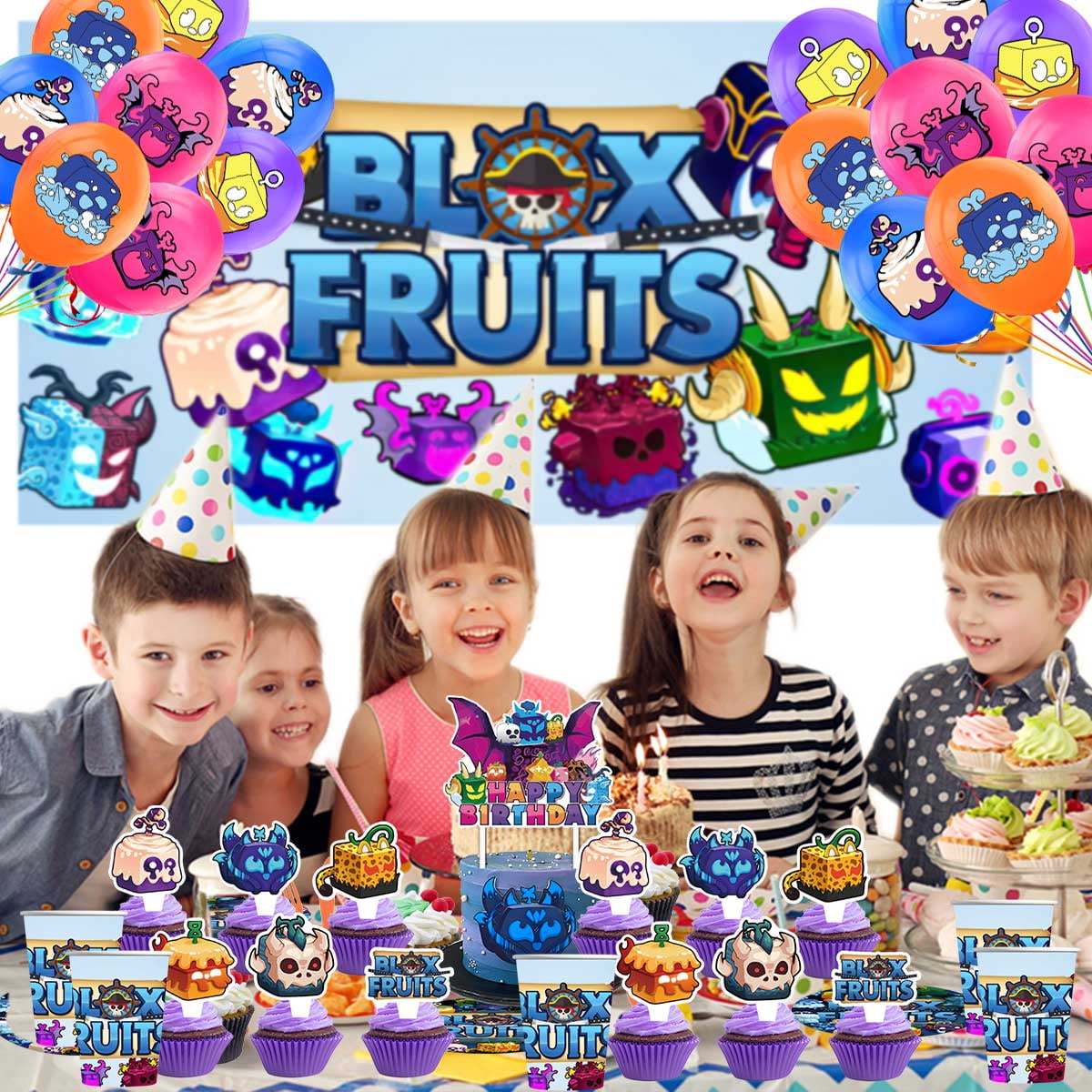 Blox Fruits Cake Topper Cupcake Set - Bộ Trang Trí Bánh Kem Sinh Nhật - Zhouqianger - Hình ảnh bổ sung 4
