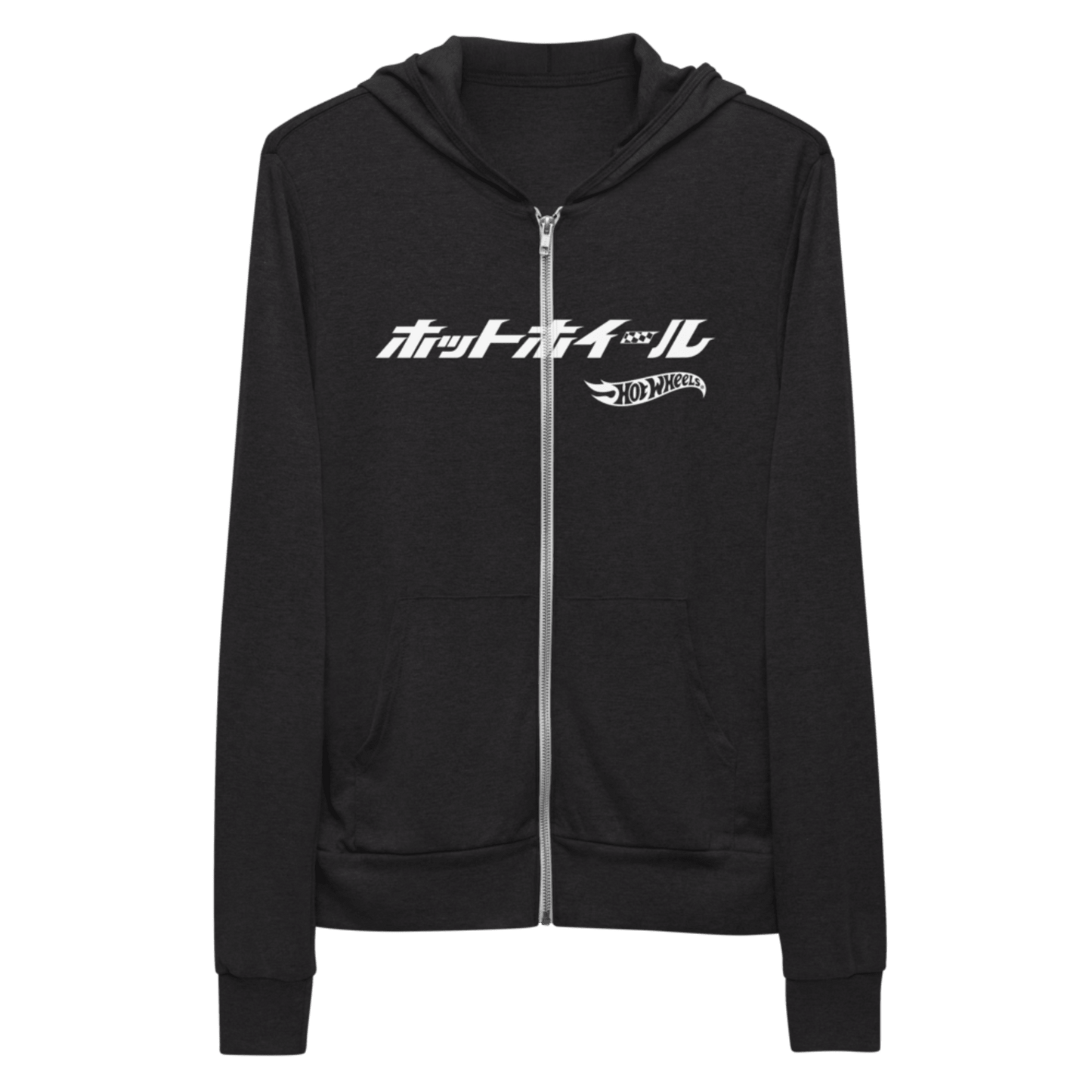 Hot Wheels Japanese Logo Unisex Zip Charcoal Black Hoodie - Áo Hoodie Khoác Dây Kéo - Hot Wheels - Hình ảnh bổ sung 4