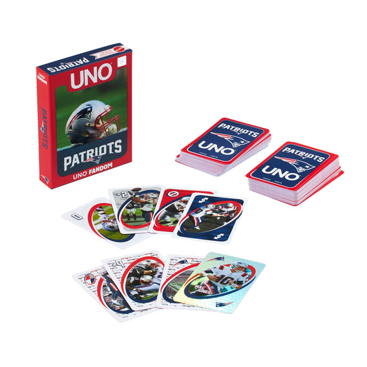 UNO Fandom NFL New England Patriots Game Deck - Bộ Bài Thẻ Bài Thể Thao Mattel Creations - Hình ảnh chi tiết 2