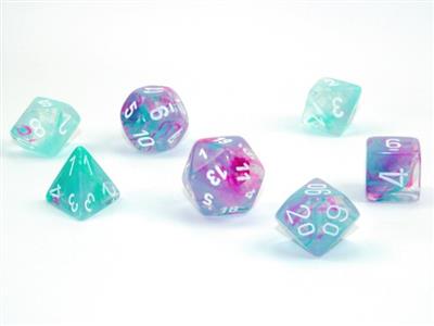 Nebula® Polyhedral Wisteria/white Luminary™ 7-Die Set - Bộ Xúc Xắc 7 Viên - Chessex