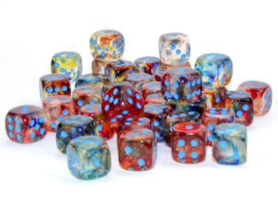 Nebula® 12mm d6 Primary™/blue Luminary™ Dice Block™ (36 dice) - Bộ 36 viên xúc xắc sáu mặt cao cấp - Chessex