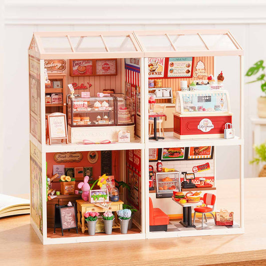 Rolife Super Creator 4-in-1 DIY House - Four Grid Display Layout - Mô hình nhà búp bê lắp ráp - Rolife