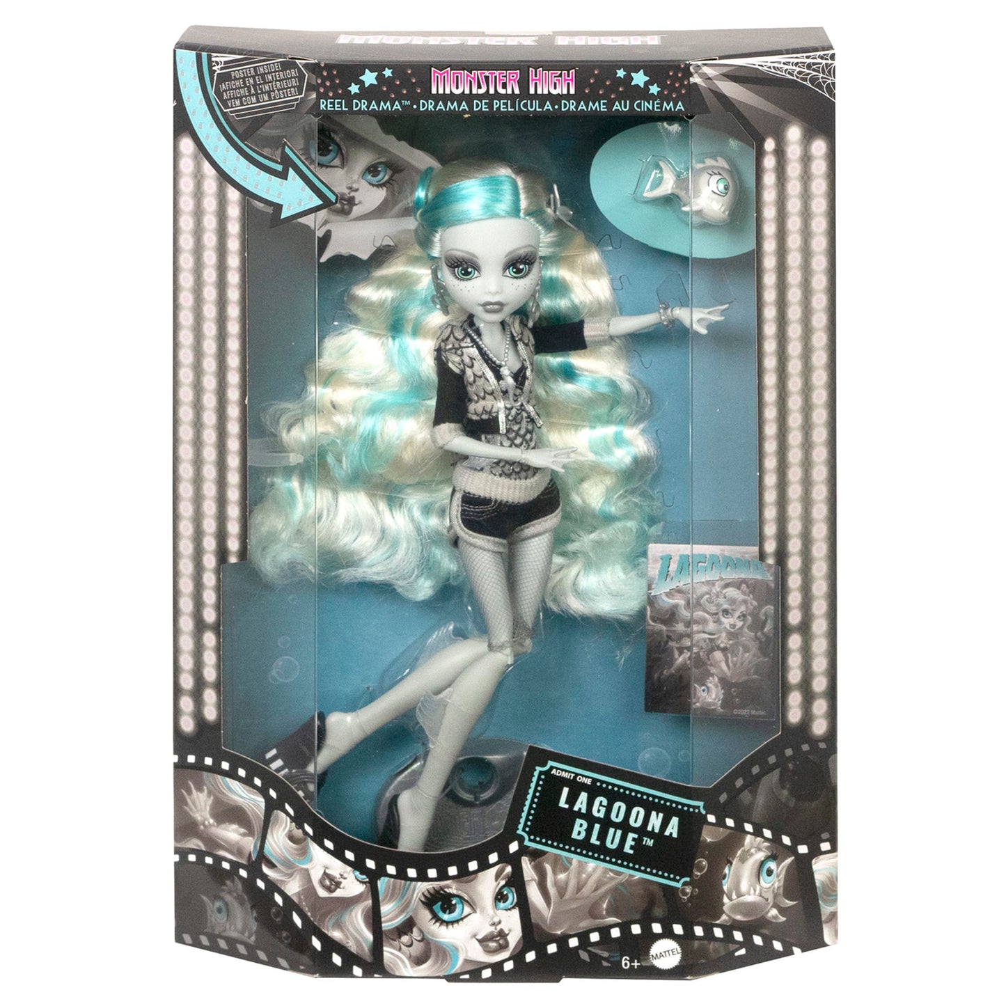 Monster High Reel Drama Lagoona Blue Doll - Búp Bê Sưu Tầm Phiên Bản Điện Ảnh - Mattel HKN30 - Hình ảnh bổ sung 6
