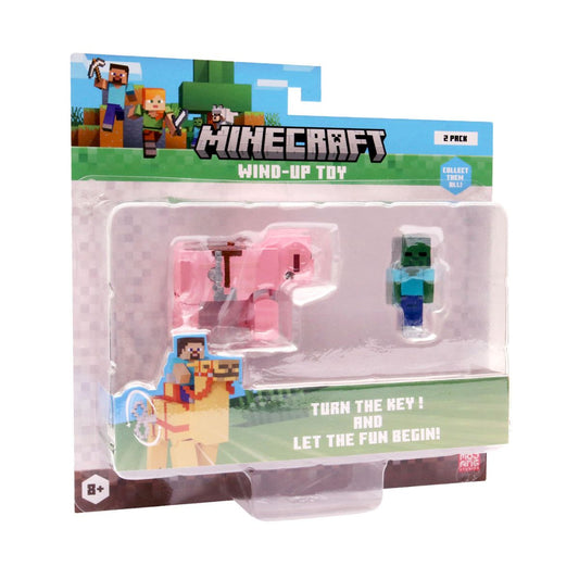 Minecraft Clockwork Baby Zombie Riding Pig Toy - Đồ chơi dây cót Baby Zombie cưỡi Heo - MINECRAFT PMI MC1014