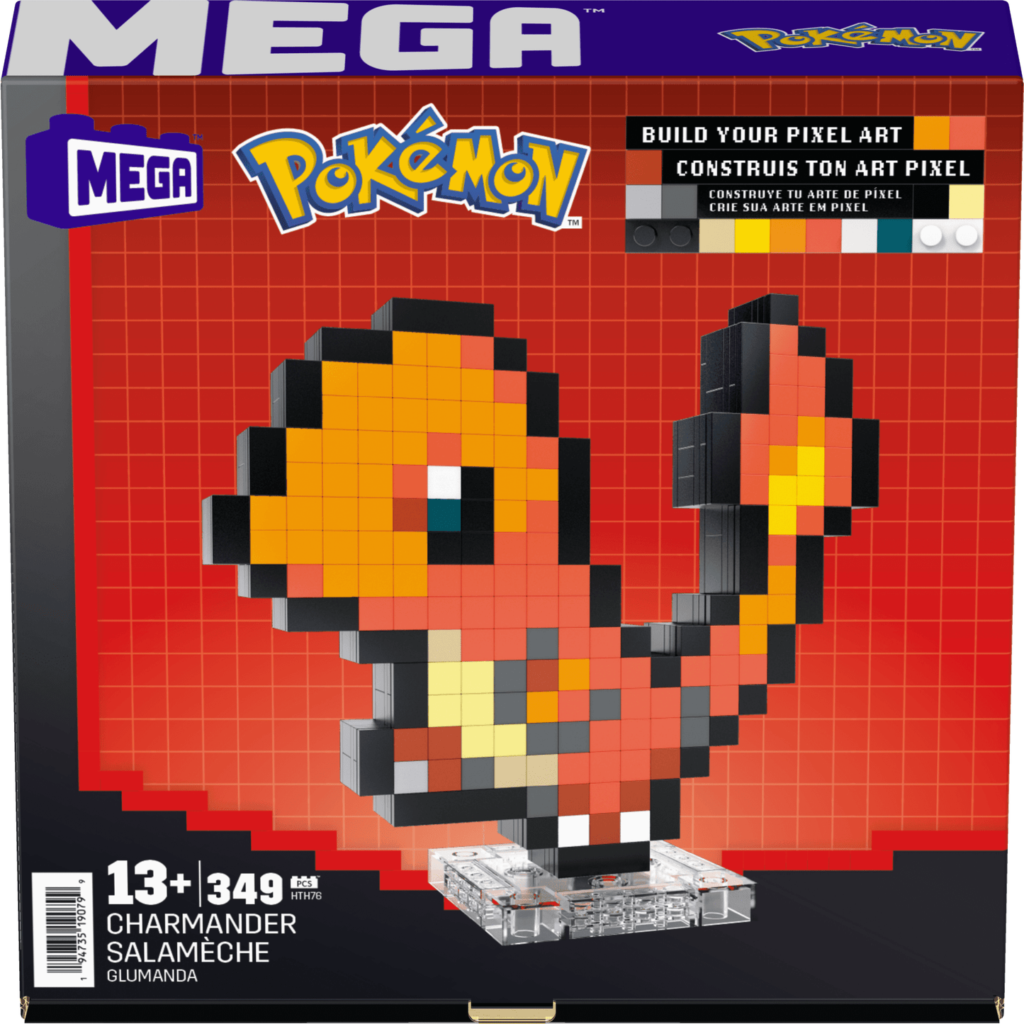 Pokémon Charmander Building Set by MEGA - Bộ Lắp Ráp Pixel Art - HTH76 - Hình ảnh bổ sung 6