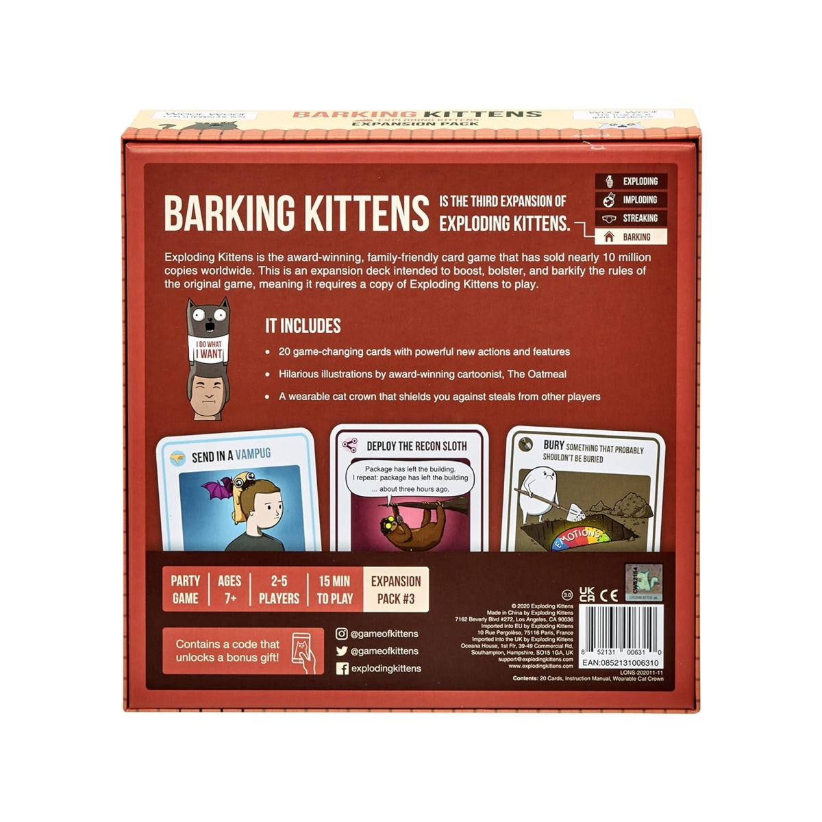 Exploding Kittens Barking Kittens - Bản Mở Rộng Board Game Thẻ Bài - Exploding Kittens - Hình ảnh chi tiết 2