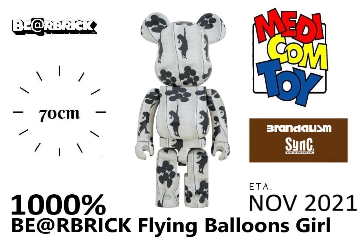 Be@rbrick Flying Balloons Girl 1000% - Mô Hình Art Toy Chính Hãng Medicom Toy