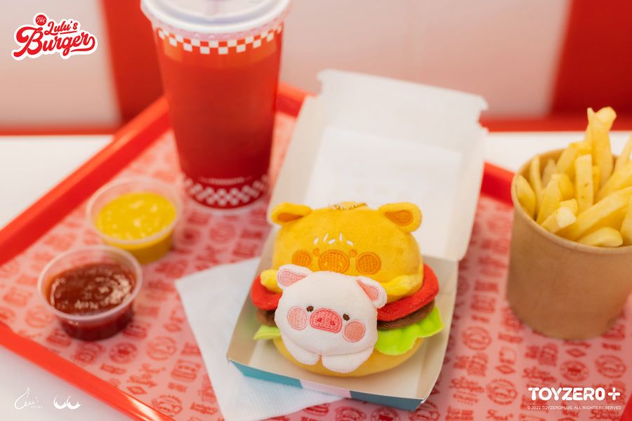 LULU THE PIGGY BURGER - HAMBURGER PLUSH KEYCHAIN - Móc khóa bông Toyzero+ - Hình ảnh sản phẩm