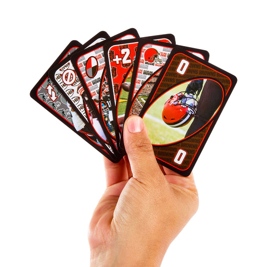 UNO Fandom NFL Cleveland Browns Game Deck - Bộ bài UNO Thể thao NFL - Mattel - Hình ảnh chi tiết 2