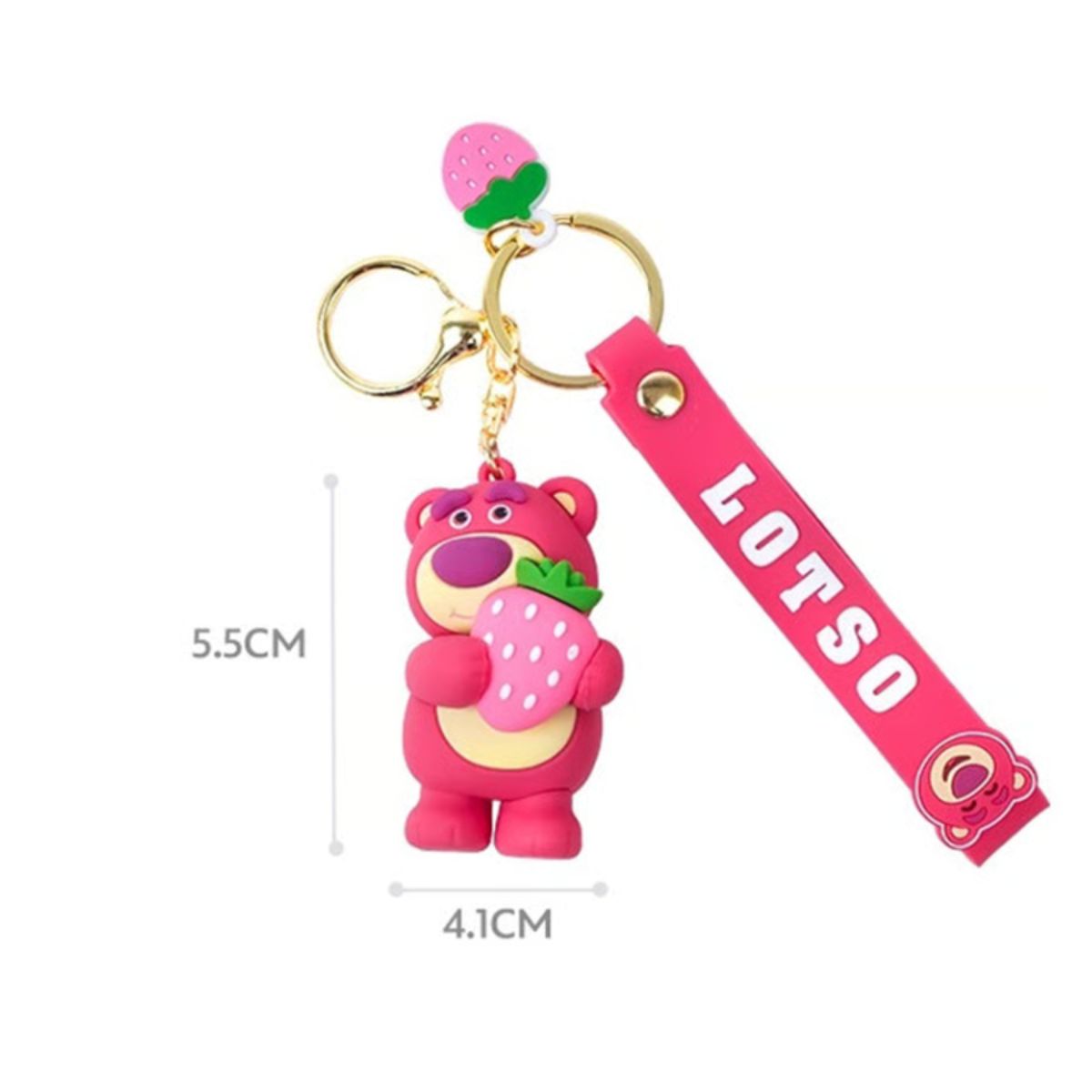 Strawberry Bear Lotso Keychain Hugging Strawberry - Móc khóa gấu dâu Lotso - OTHER GIRL BRANDS STC119022/A