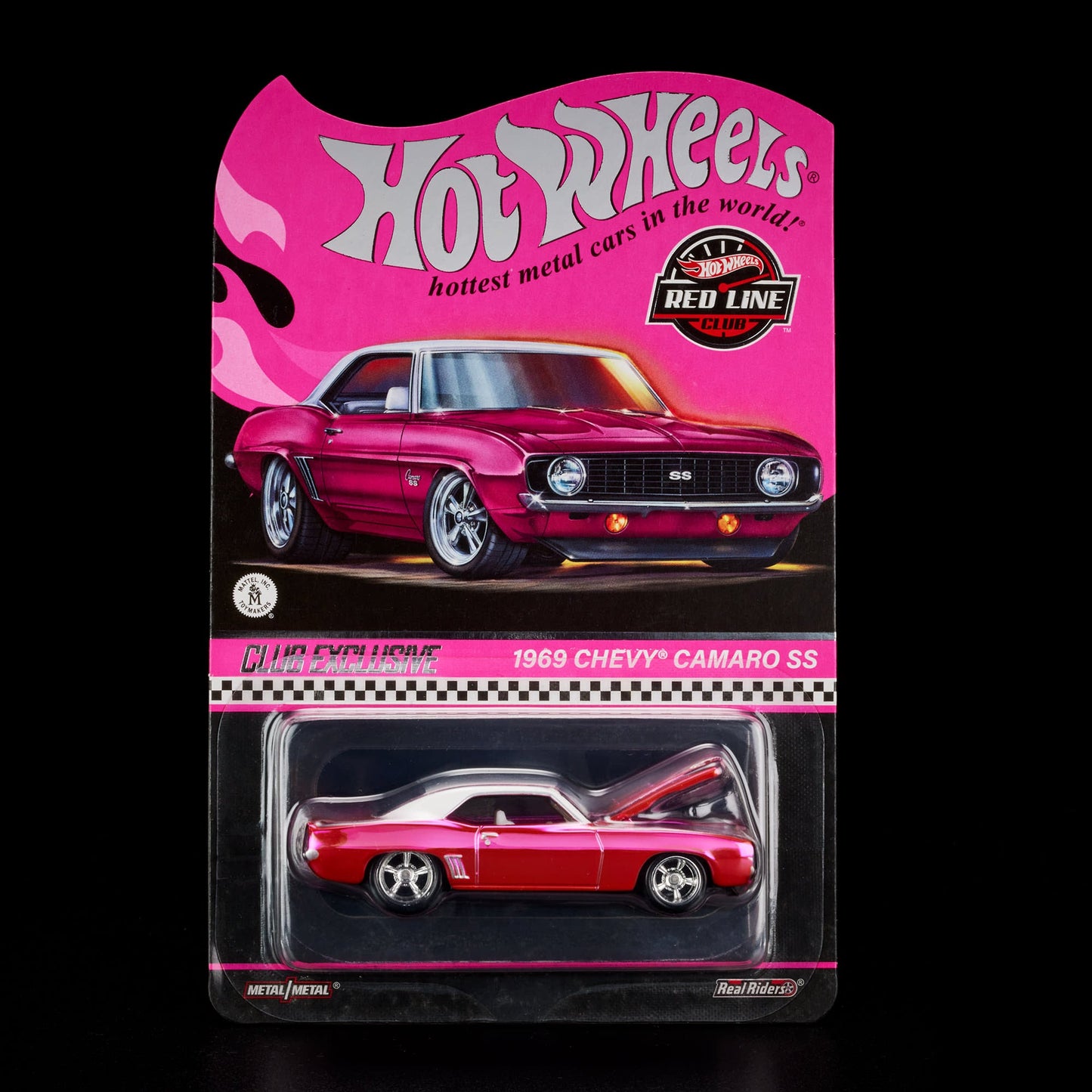 Hot Wheels RLC 1969 Chevy Camaro SS Xe Mô Hình Kim Loại Cao Cấp Mattel Creations Red Line Club