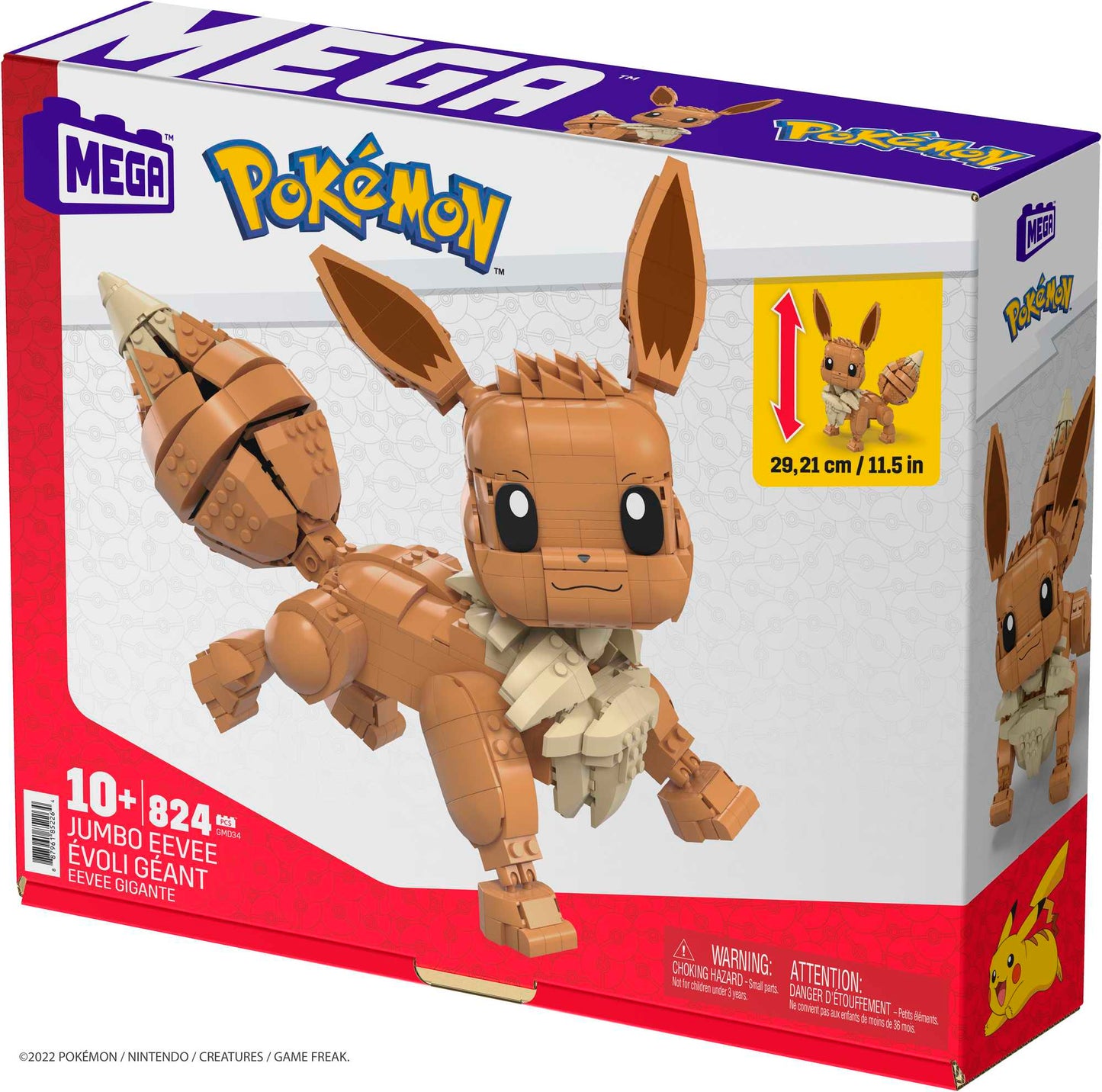 MEGA Pokemon Jumbo Eevee - Mô hình lắp ráp cỡ lớn - Mattel GMD34 Mattel - ảnh 3 - Building Sets