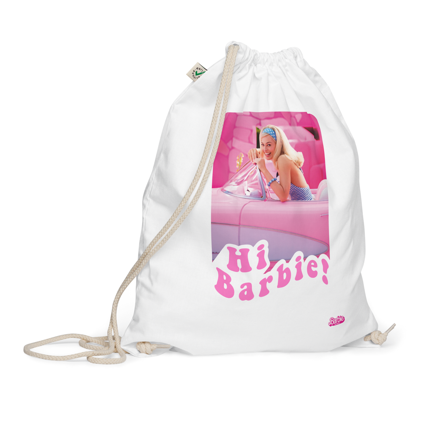 Hi Barbie Drawstring Bag – Barbie The Movie - Túi Dây Rút Bông Hữu Cơ - Mattel - Hình ảnh chi tiết 2