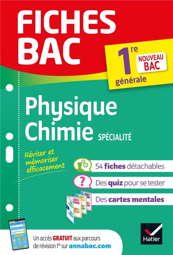 FICHES BAC PHYSIQUE-CHIMIE 1RE GENERALE (SPECIALITE) - NOUVEAU PROGRAMME DE PREMIERE (2020-2021)
