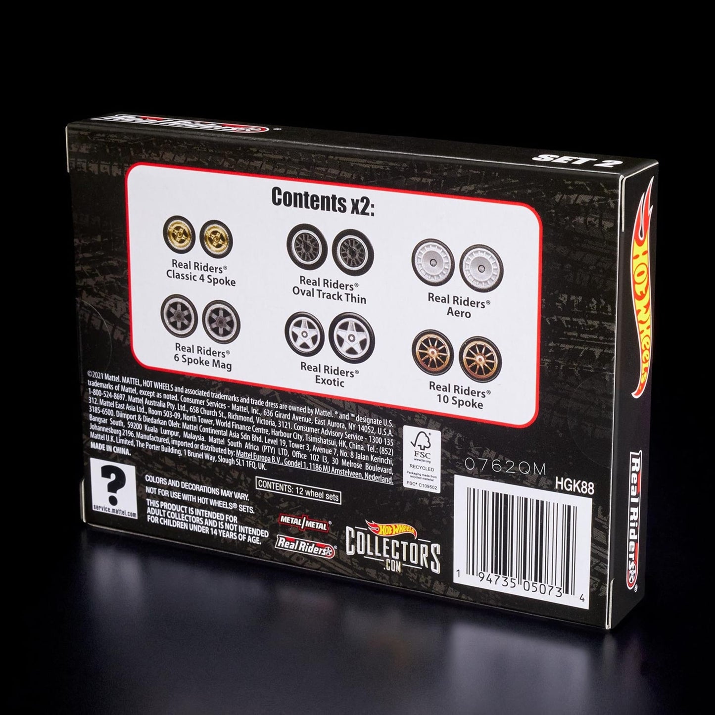 RLC Exclusive Real Riders Wheels Pack - Set 2 | Bộ Bánh Xe Hot Wheels Cao Cấp | Mattel HGK88 Mattel - Diecast Accessories