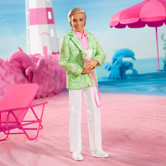 “Sugar’s Daddy” Ken Doll in Pastel Suit With Dog – Barbie The Movie - Búp bê sưu tầm cao cấp - Mattel
