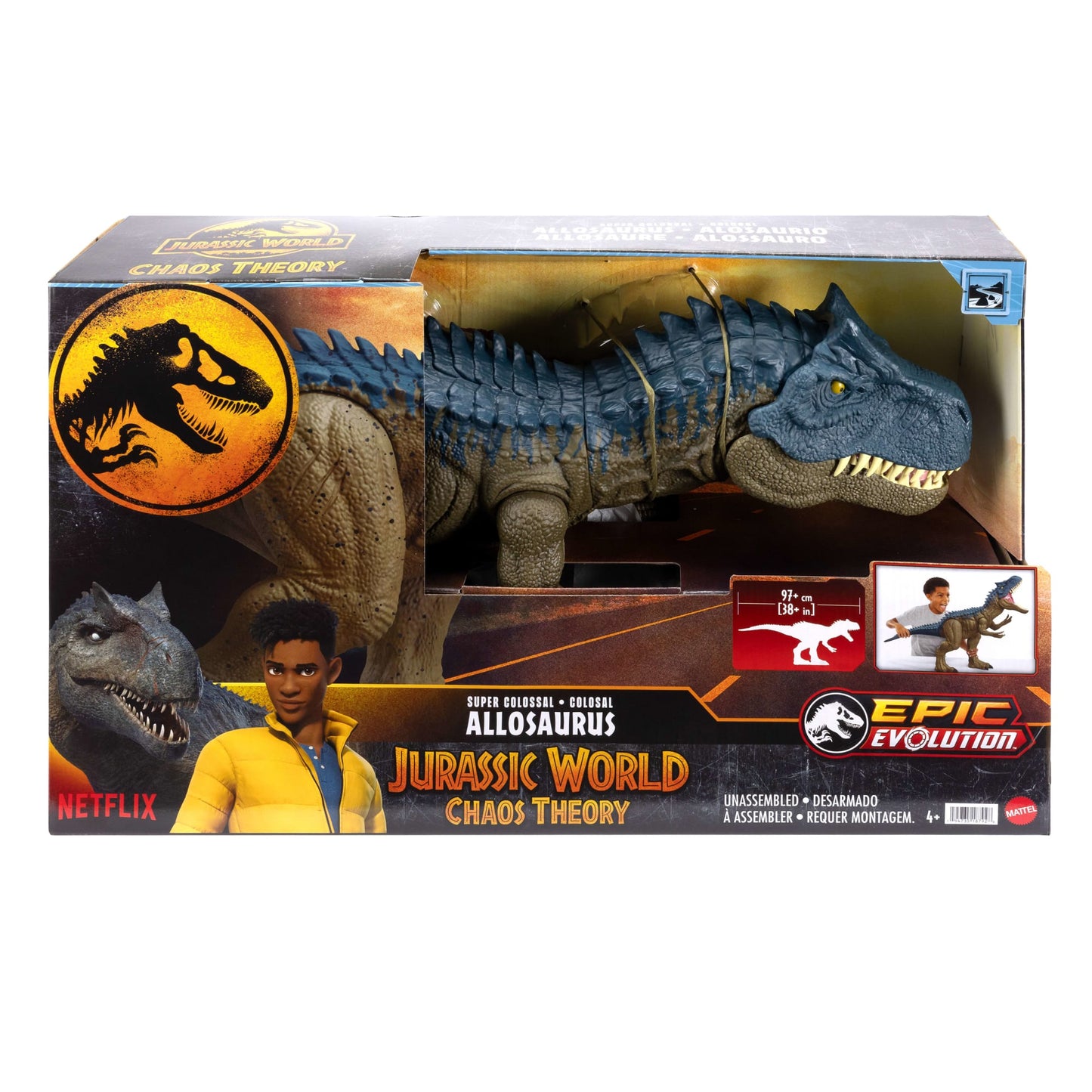 Jurassic World Super Colossal Allosaurus Dinosaur Action Figure - Mô Hình Khủng Long Siêu Khổng Lồ Mattel HRX53 - Hình ảnh bổ sung 6