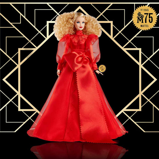 Barbie Collector Mattel 75th Anniversary Doll (12-in Blonde) in Red Gown - Búp Bê Sưu Tầm Kỷ Niệm 75 Năm - Barbie Signature - Hình ảnh chi tiết 2