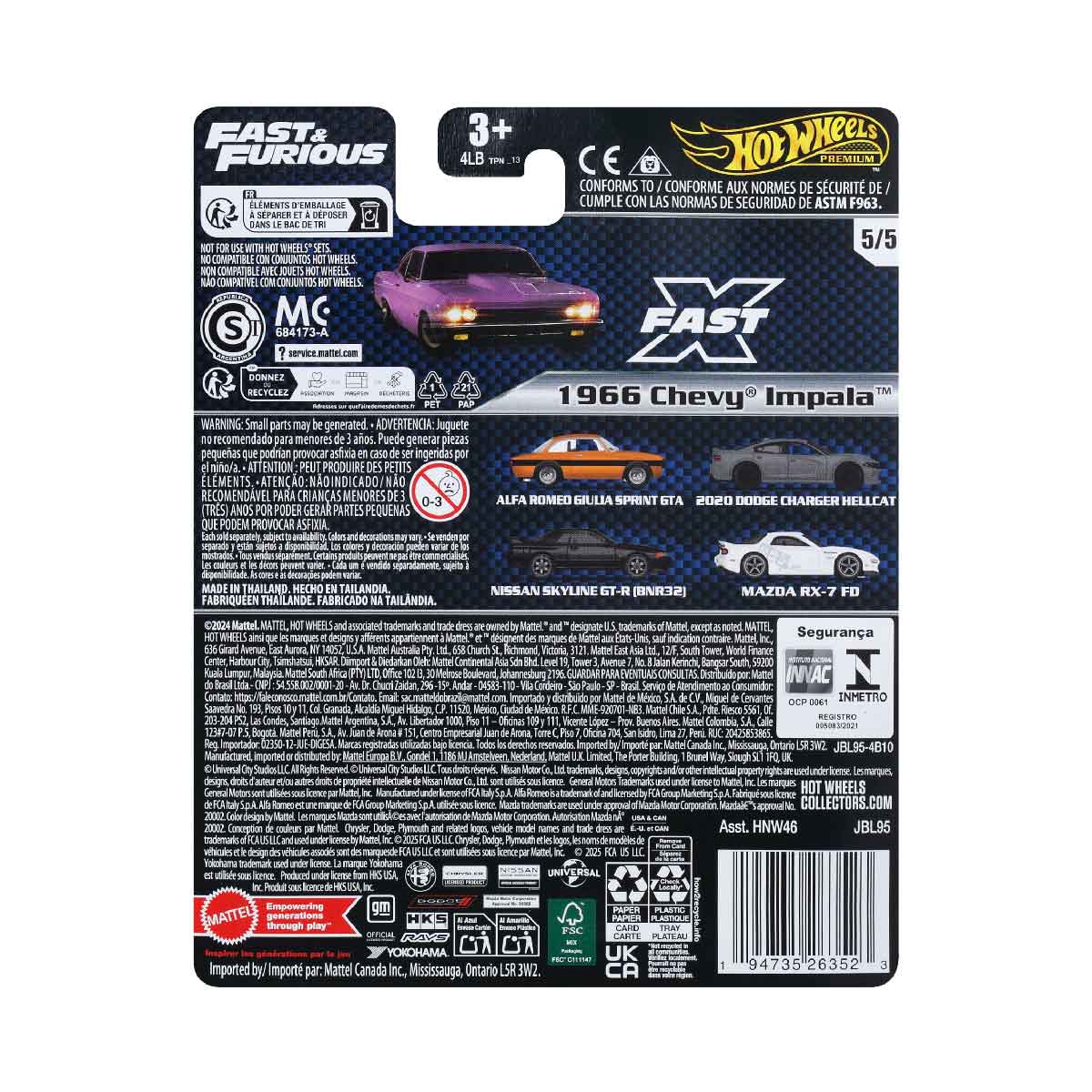 Đồ Chơi Siêu Xe Premium Fast&Furious 66 Impala Sport Coupe HOT WHEELS HNW46