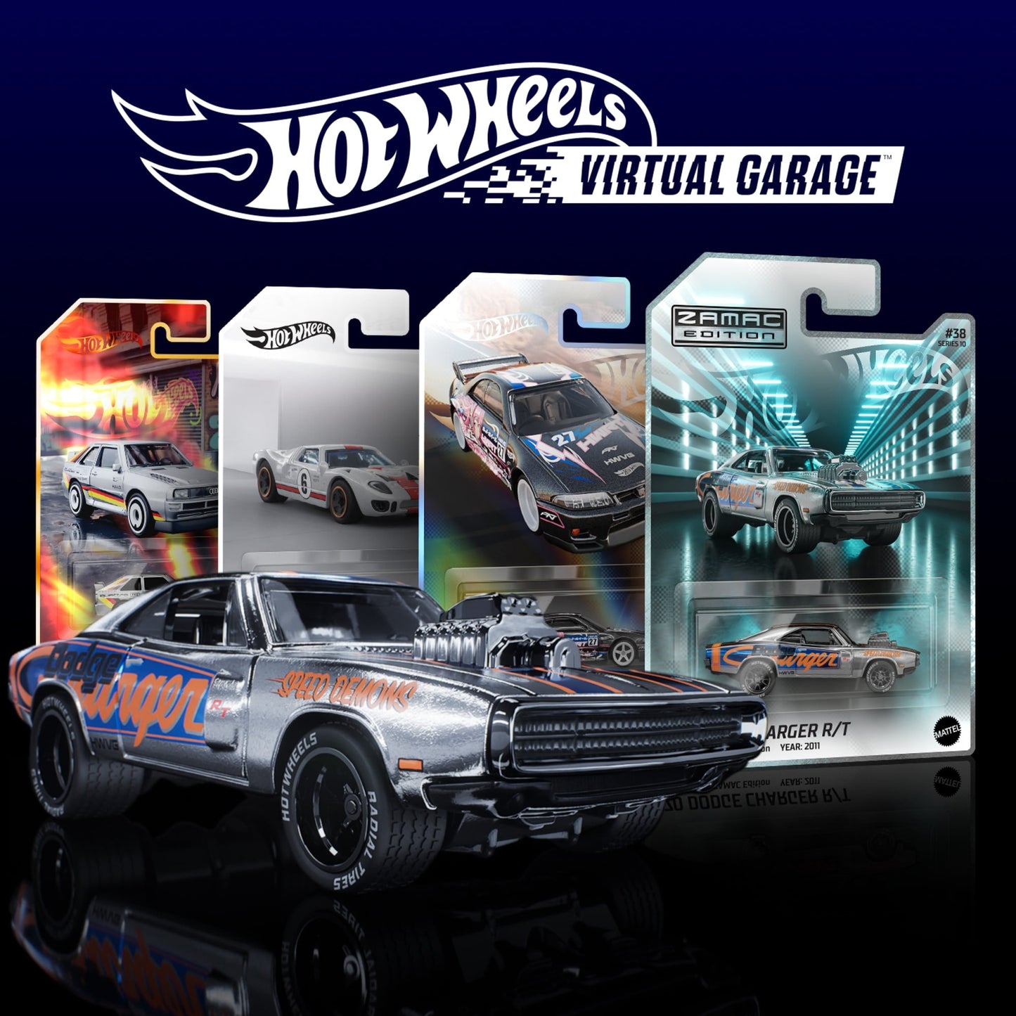 Hot Wheels Virtual Garage Series 10: Premium Pack of 5 Virtual Collectibles - Thẻ Sưu Tầm Ảo & Xe Mô Hình - Hot Wheels Mattel - Hình ảnh sản phẩm