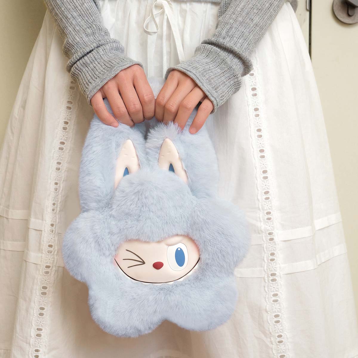 THE MONSTERS Classic Series-Plush Flower Bag (Blue) - Túi vải nhung hình hoa - POP MART