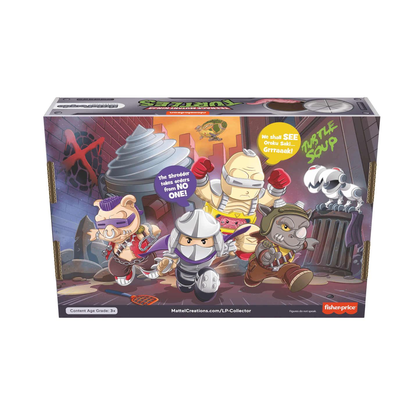 Little People Collector Teenage Mutant Ninja Turtles: Villains Special Edition Set - Bộ 4 Mô Hình Nhân Vật Phản Diện Ninja Rùa - Mattel HVG60