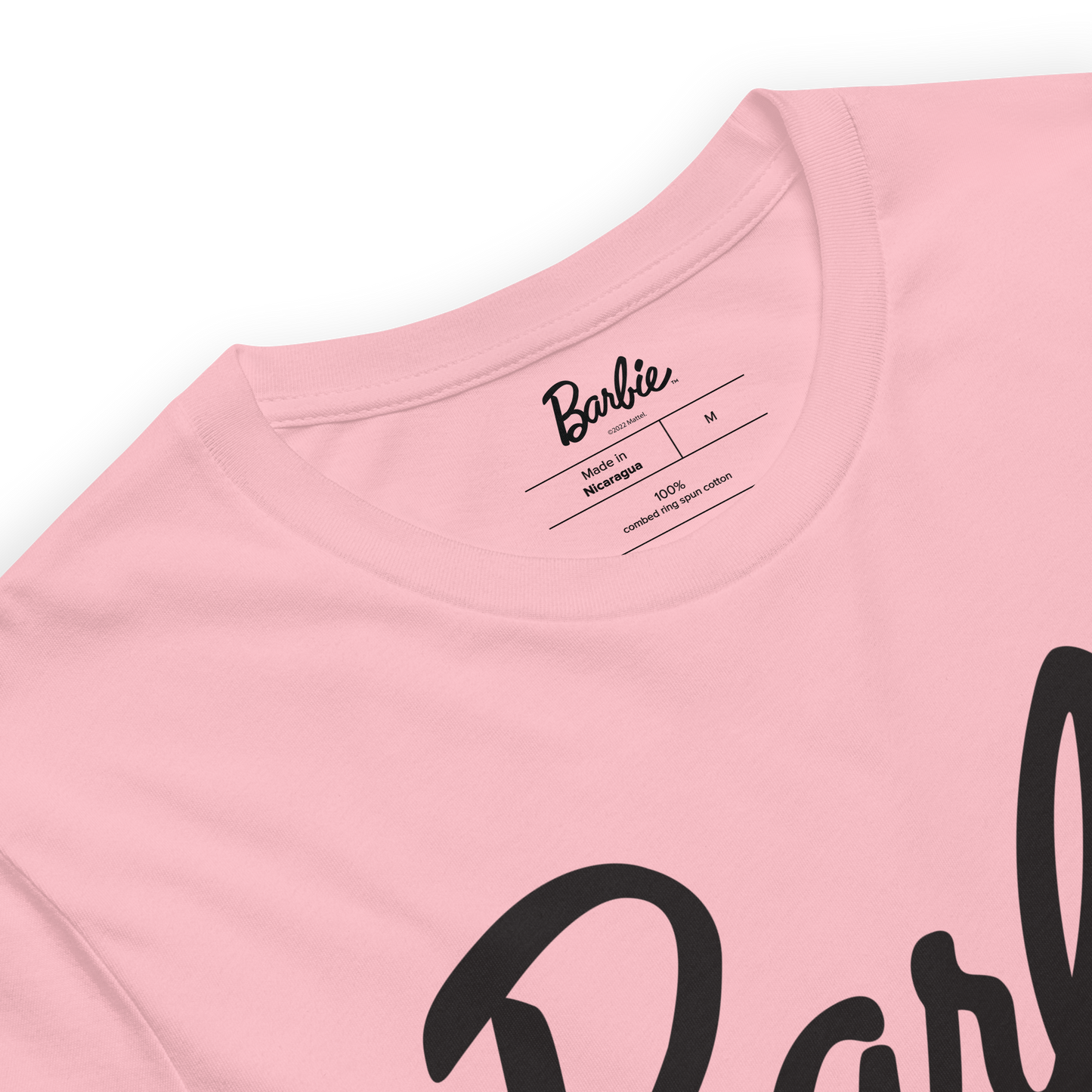 Barbie Script Logo Unisex Pink T-Shirt - Áo Thun Unisex Màu Hồng Barbie Signature - Hình ảnh bổ sung 4