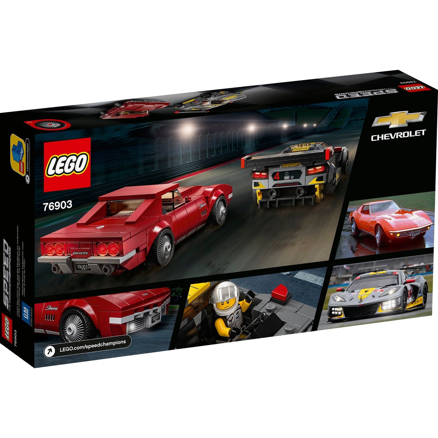 LEGO® Speed Champions Chevrolet Corvette C8.R Race Car and 1968 Chevrolet Corvette - Bộ Đồ Chơi Lắp Ráp Xe Đua 512 Chi Tiết -