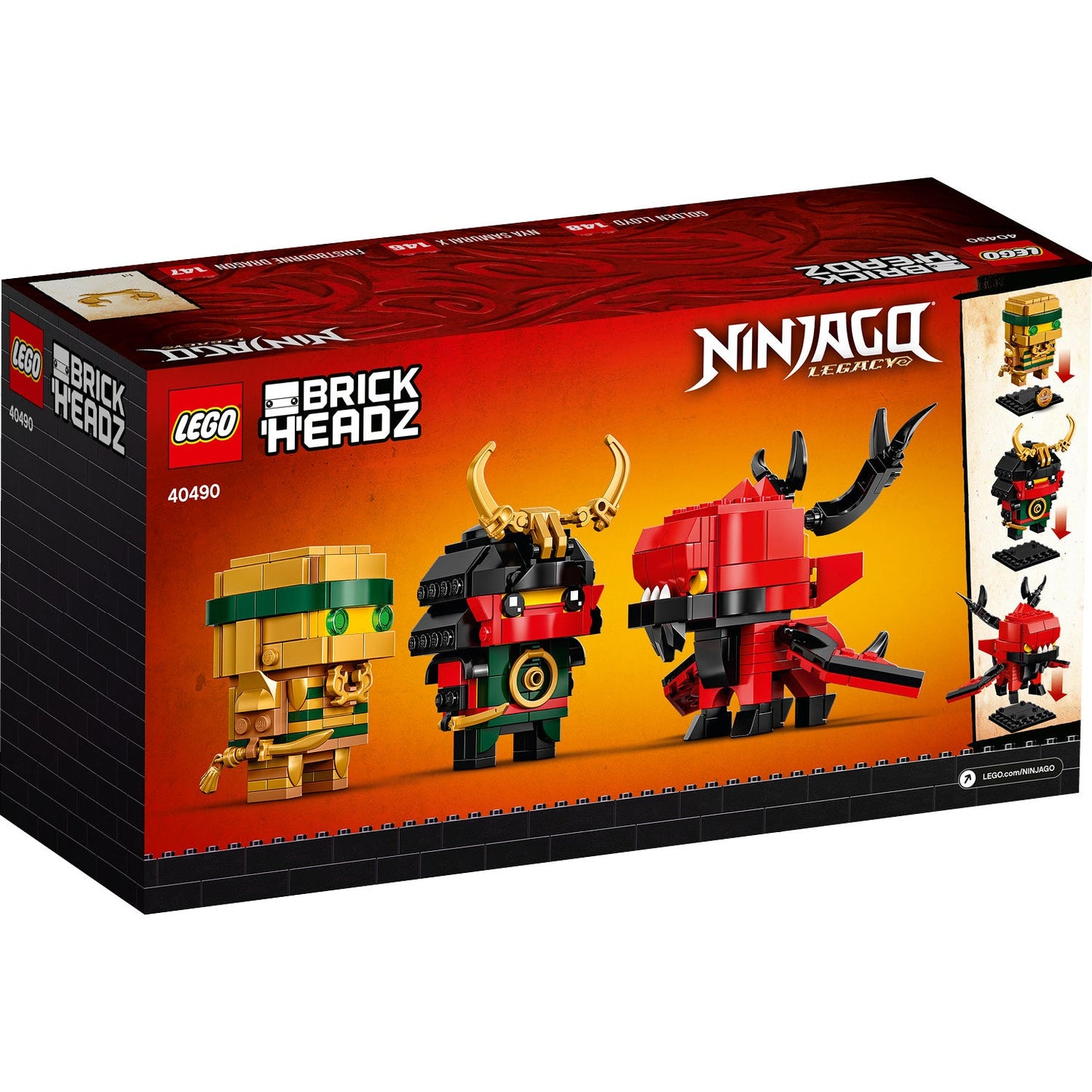 LEGO® BrickHeadz™ NINJAGO® 10 - Bộ Lắp Ráp 3 Nhân Vật Kỷ Niệm 10 Năm LEGO 40490 - Góc nhìn khác 3